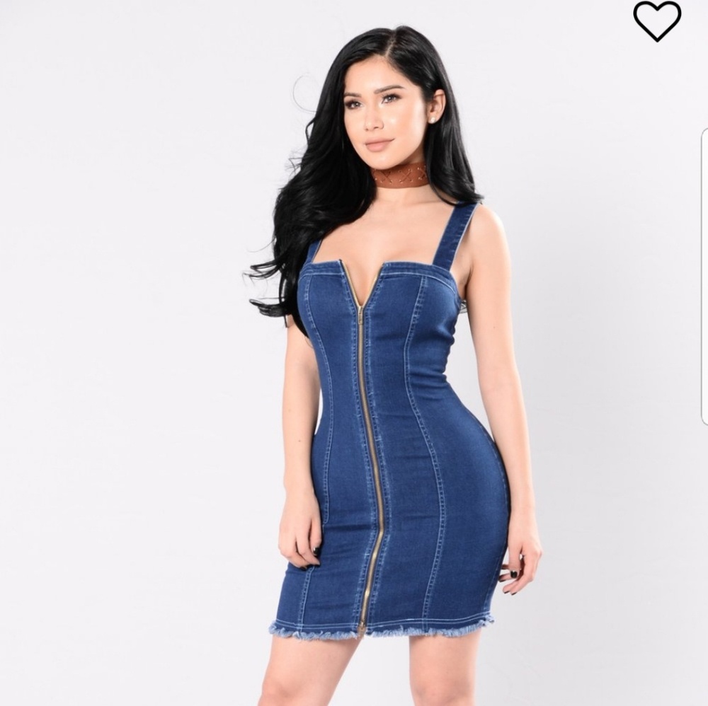 Denim overall dress